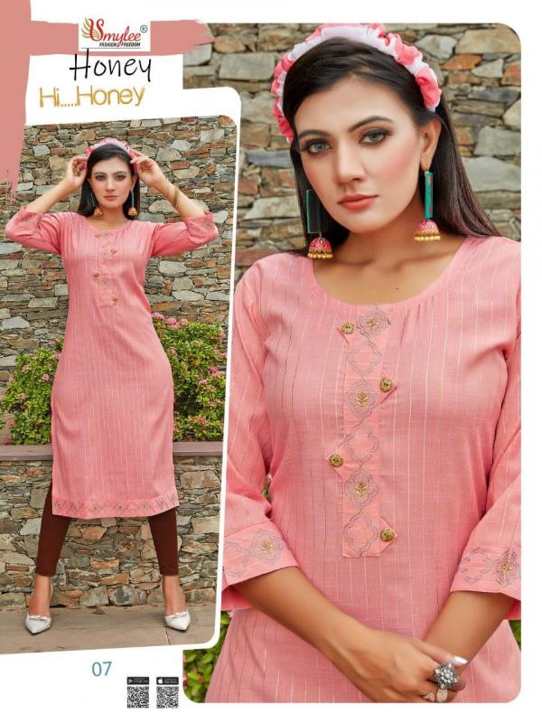 Rung Honey Fancy Rayon Embroidery  Casual Wear Kurti  Catalog