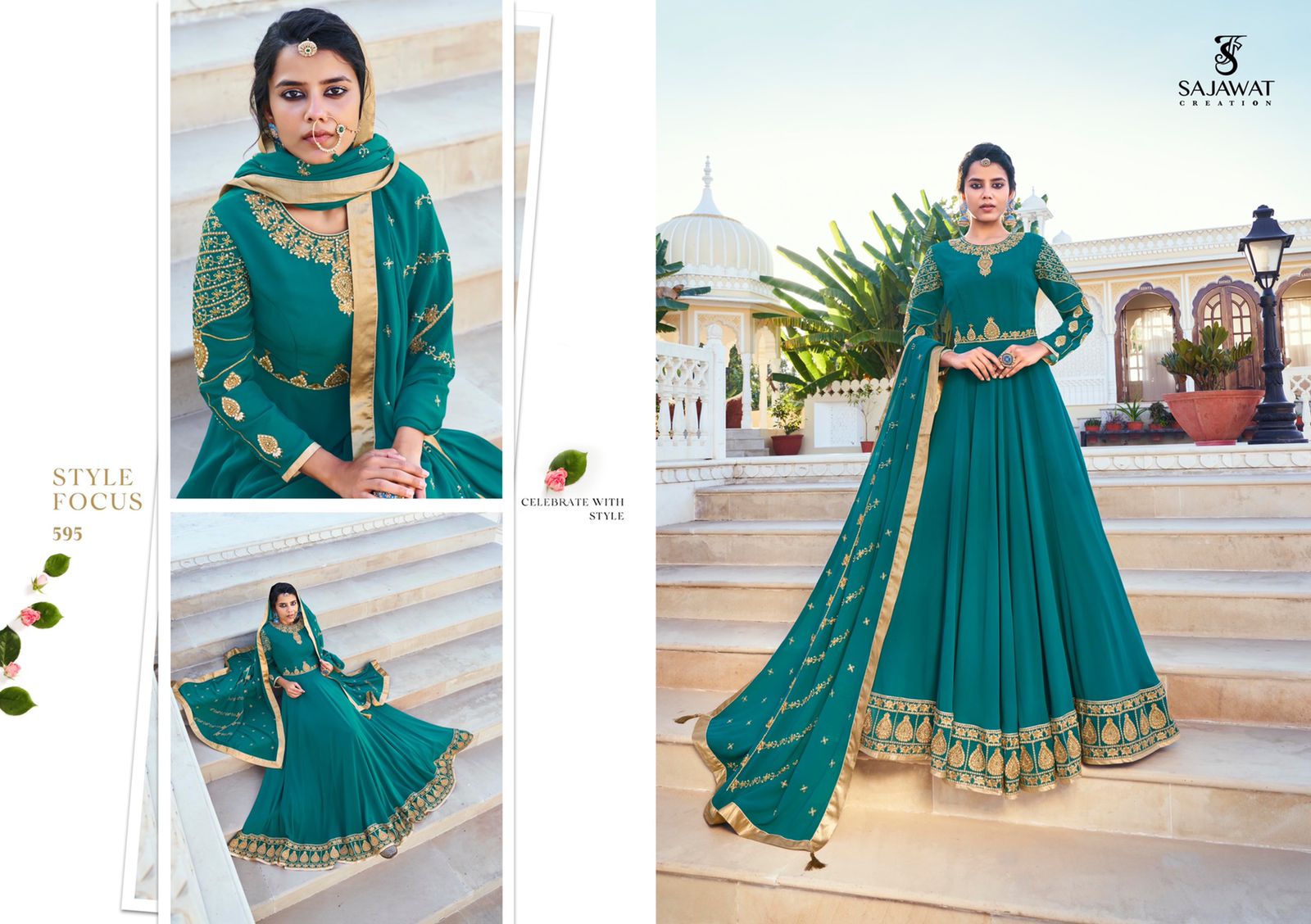 Sajawat Mandora Vol 2 Festive Wear Ready Made Fancy  Gown Bottom With Dupatta