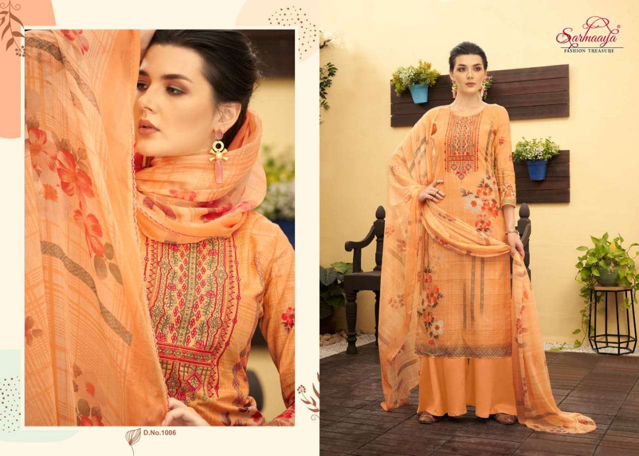 Sarmaaya  Gulnar Pure Lawn Cotton With Embroidery Dress Material Catalog