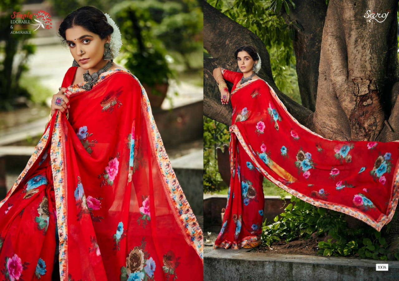 Saroj Khushboo Casual Wear Georgette Saree Buy Indian Georgette Saree Online