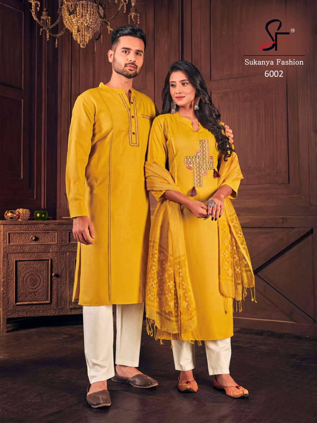 Sukanya Fashion  Royal Couple Vol 6 Exclusive Matching Men Kurta  With  Women Kurti  Collection At Best Rate