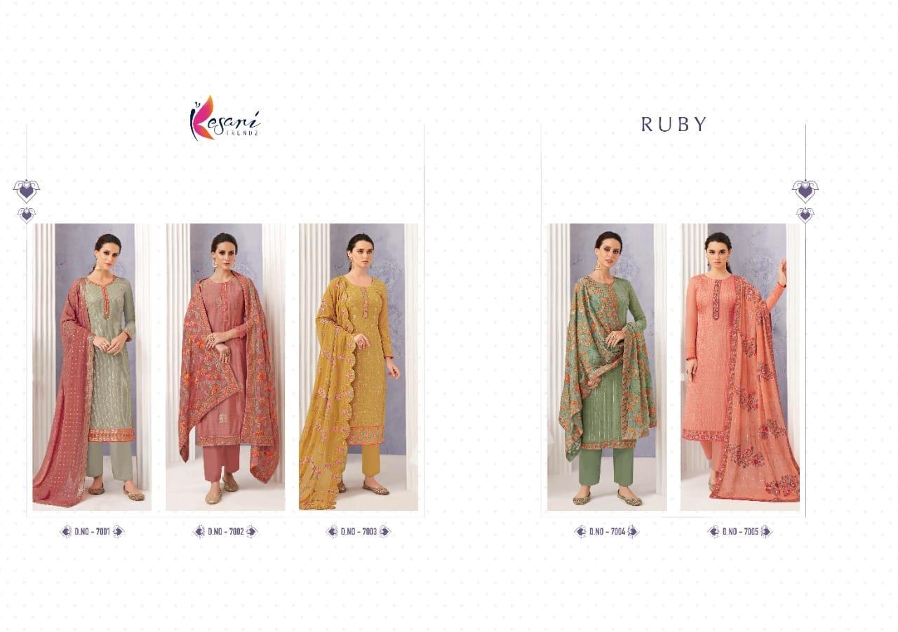 Kesari Ruby Ethnic Wear Georgette Wear Dress Material Wholesale With Rate