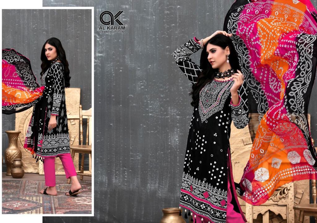 Al Karam Bandhani Special Karachi Cotton Dress Material Catalog