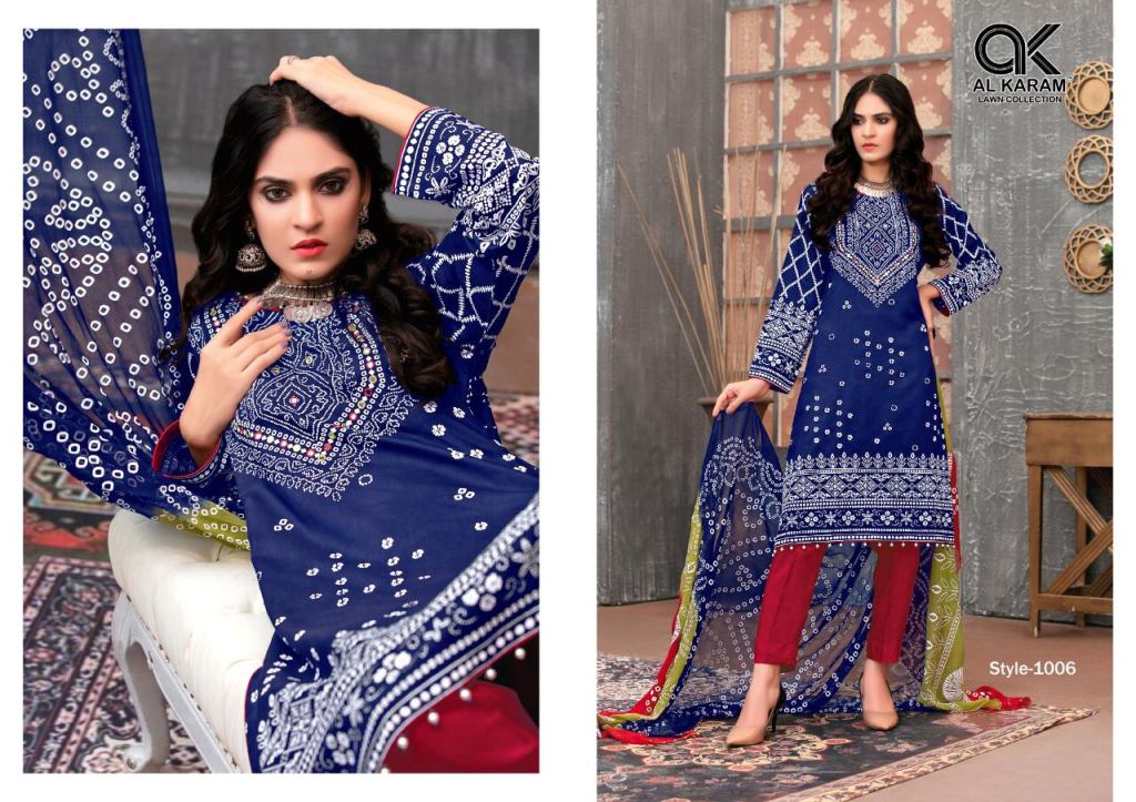 Al Karam Bandhani Special Karachi Cotton Dress Material Catalog