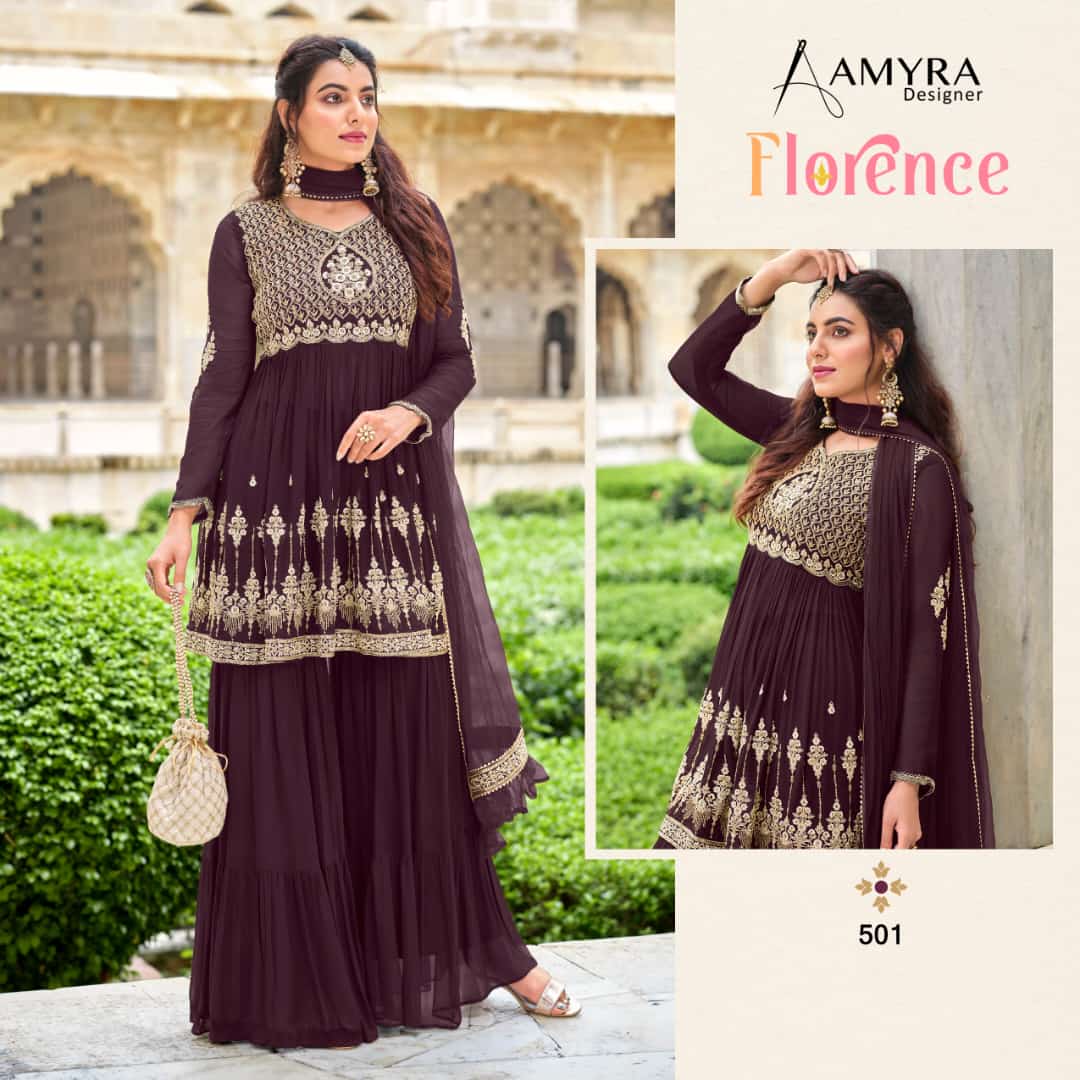 Amyra Florence Georgette Wear Designer Salwar Kameez Catalog