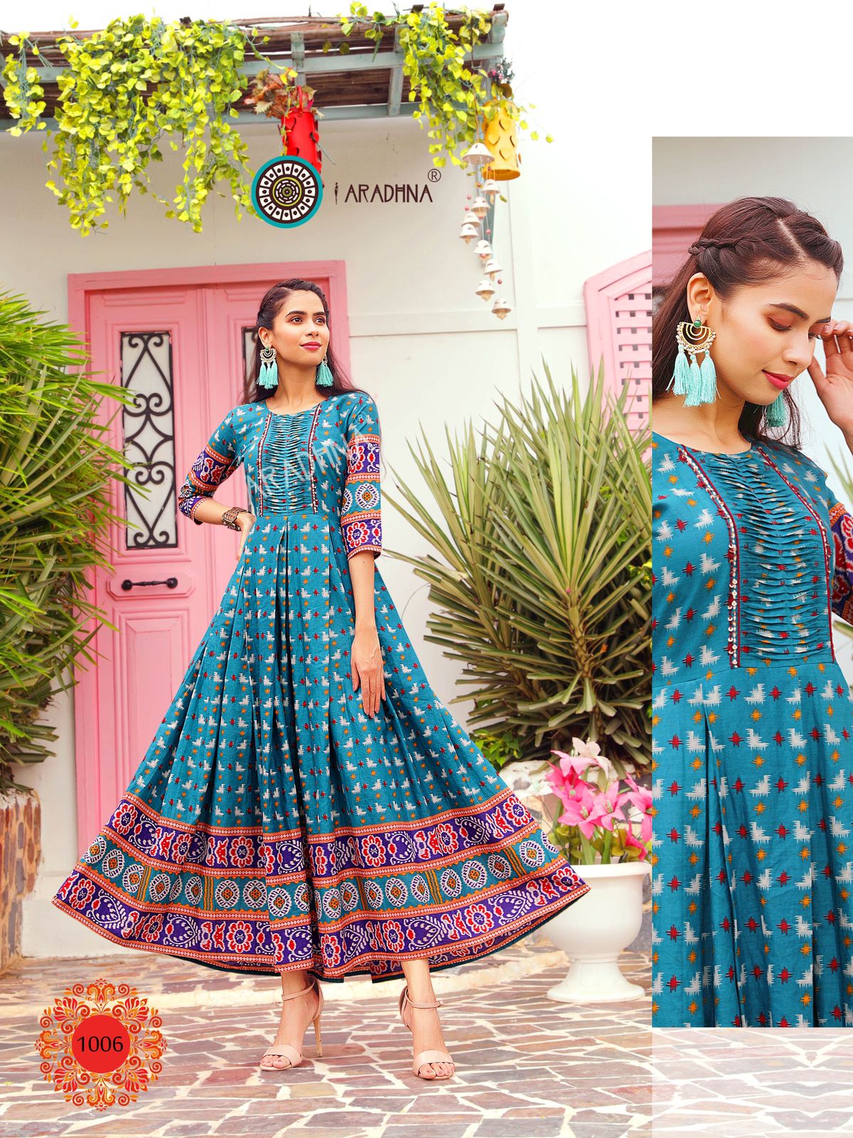 Cotton anarkali best sale dress with price