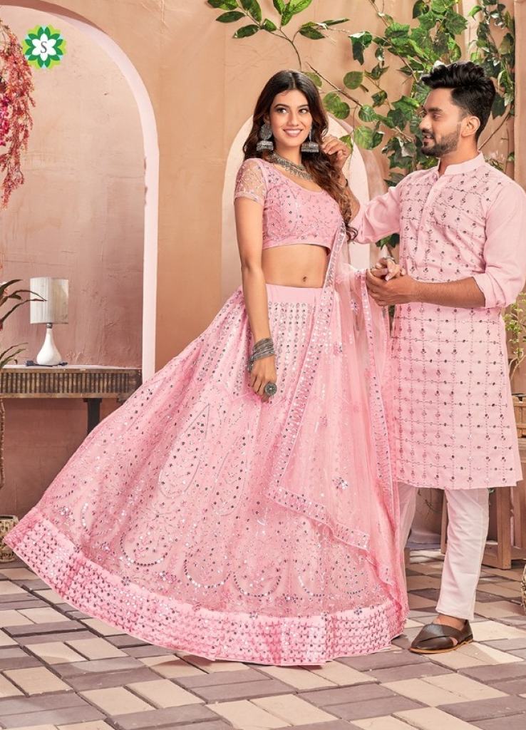 Couple Wear Lehenga & Kurta Wedding And Engagement & Festival  Buy Pink Colour Collection