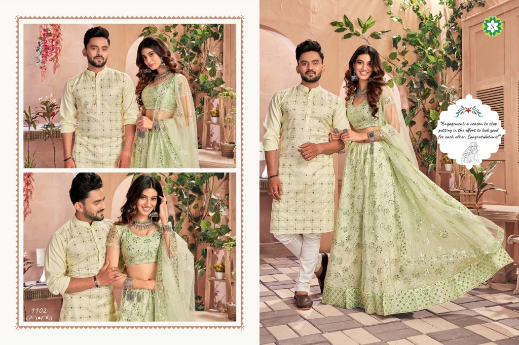 Couple Wear Of Shree Star Lehenga Choli & Kurta Wedding Wear Couple Combo Collection