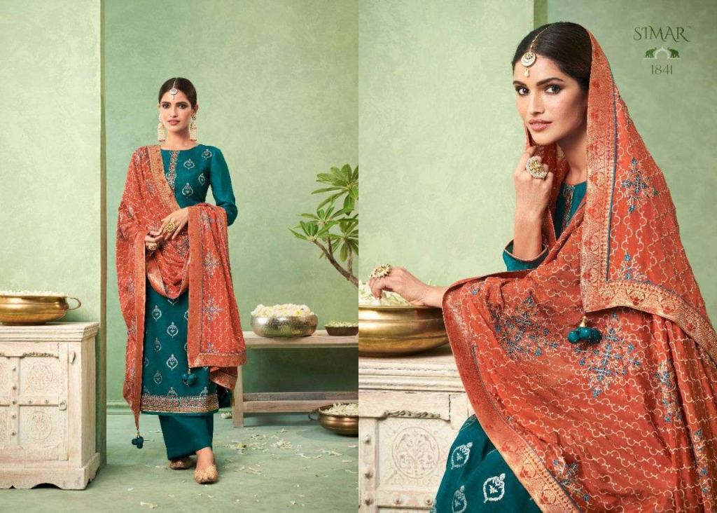 Glossy Gulnoor Embroidery Work Salwar Suits Catalog