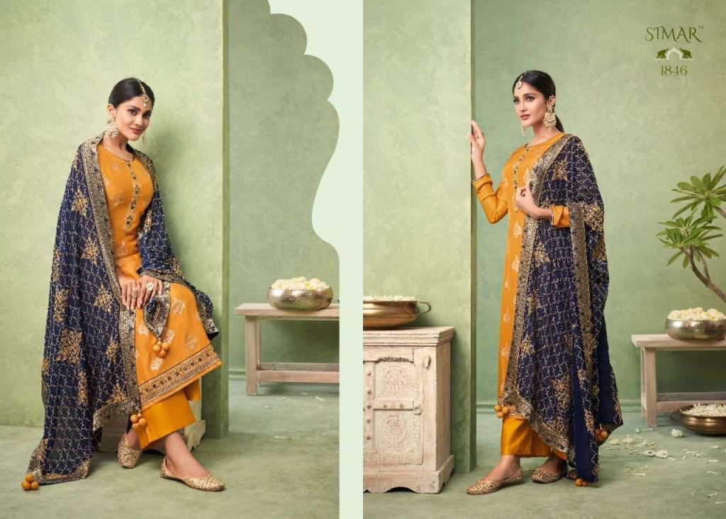 Glossy Gulnoor Embroidery Work Salwar Suits Catalog