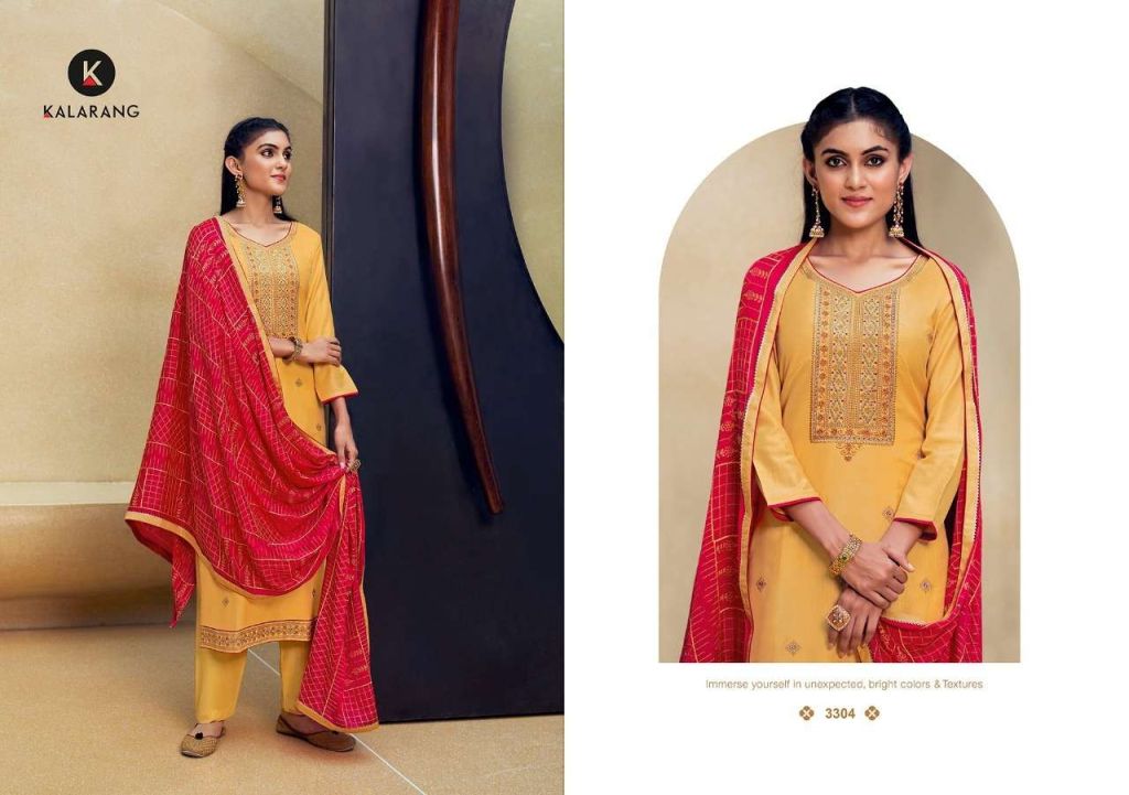 Kalarang Barkha Parampara Silk All Over With Embroidery Dress Material Catalog