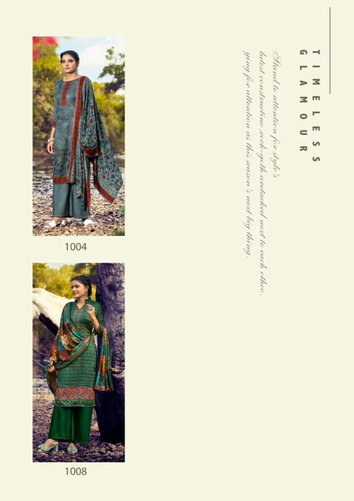 Kesariya Saaira Pashmina Dress Material Catalog