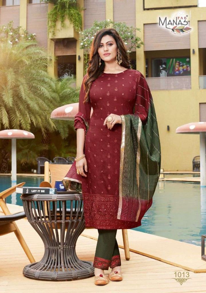 Manas Lucknowi Vol 3 Fancy Fabric Kurtis With Bottom And Dupatta Shop