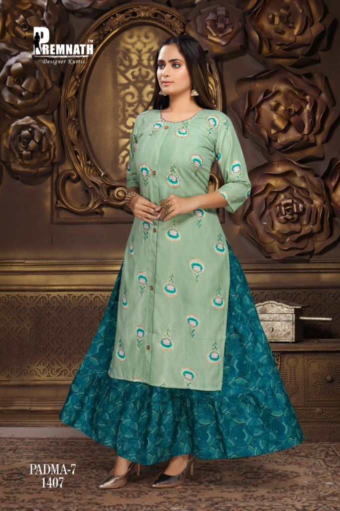 Premnath Padma Vol 7 Long Kurti With Skirt Style Catalog