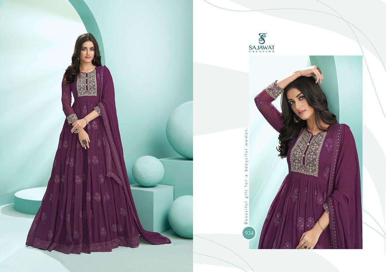 Sajawat  Kalpi Faux Georgette With Embroidery Work Ready Made Suits Catalog