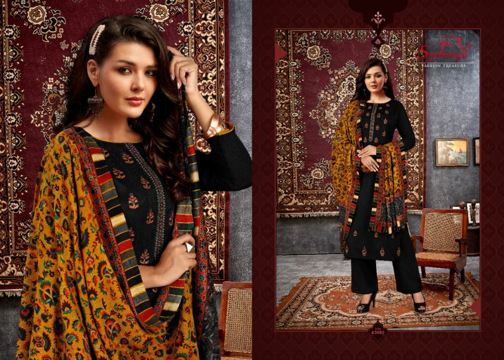 Sarmaaya Jamawar Premium Pashmina Dress Material Catalog