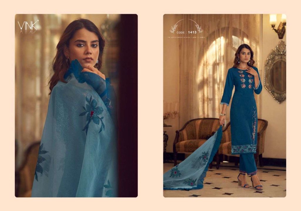 Vink Ruffles Vol 2 Silk Kurtis With Bottom And Dupatta Catalog