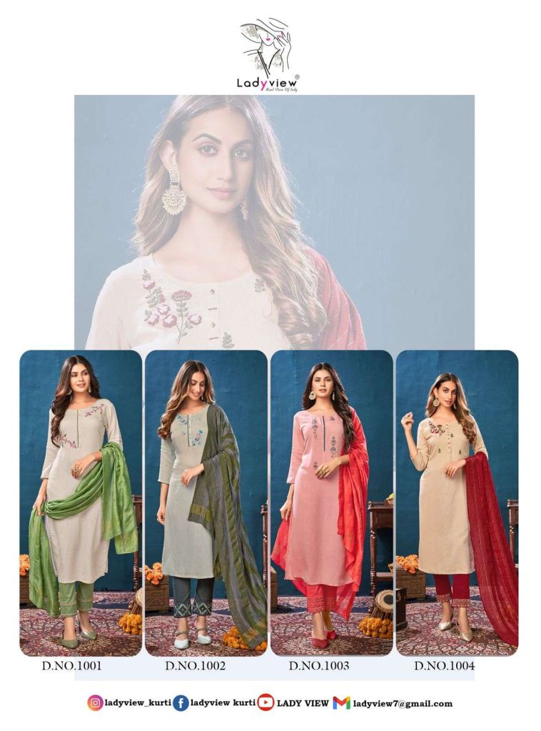 Ladyview Sarangi Fancy Khatli Hand Work Top With Bottom And Dupatta Catalog