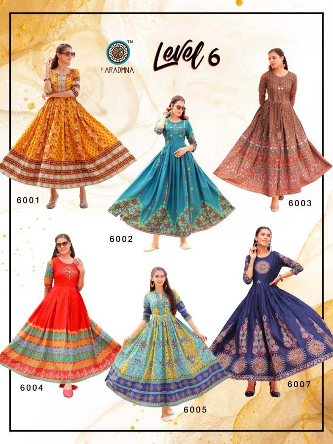 Aradhna Level Vol 6 Long Anarkali Kurti Catalog