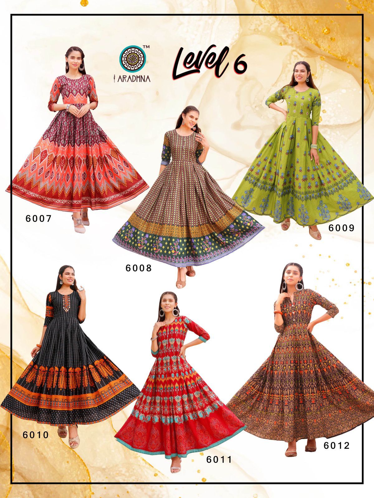 Aradhna Level Vol 6 Long Anarkali Kurti Catalog