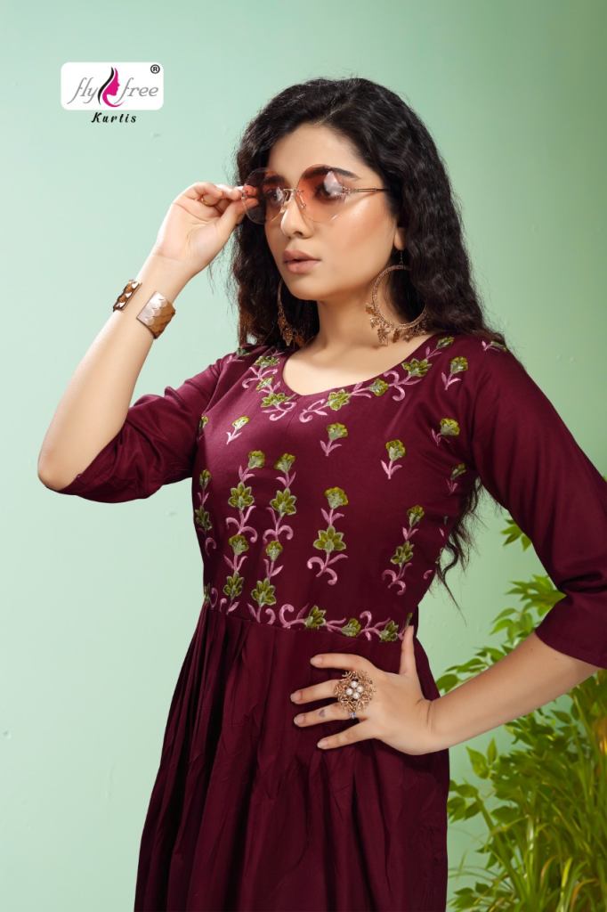 Fly Free Airjet Anarkali Kurti Wholesale Rate In Shop