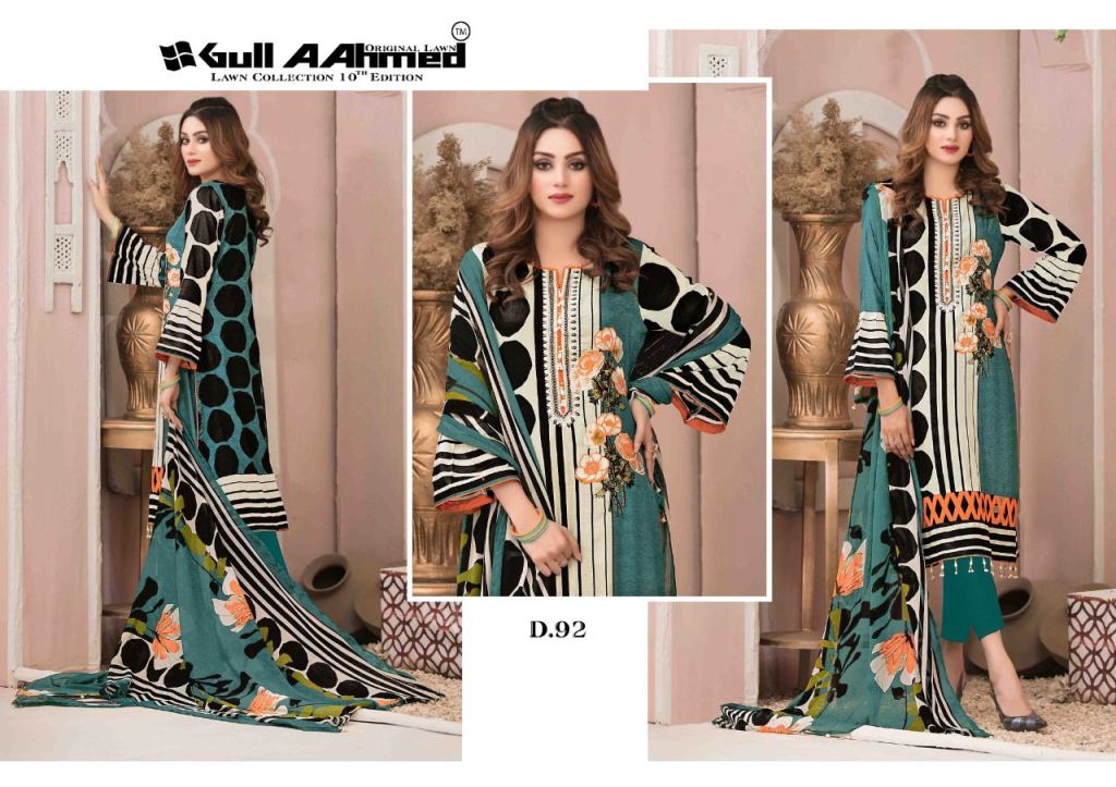 Gull Ahmed Vol 10 Pure Lawn Karachi Dress Materials Catalog