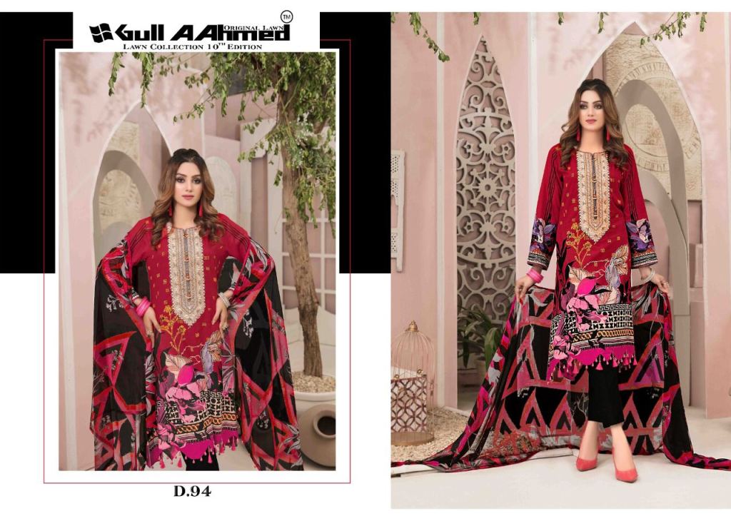 Gull Ahmed Vol 10 Pure Lawn Karachi Dress Materials Catalog