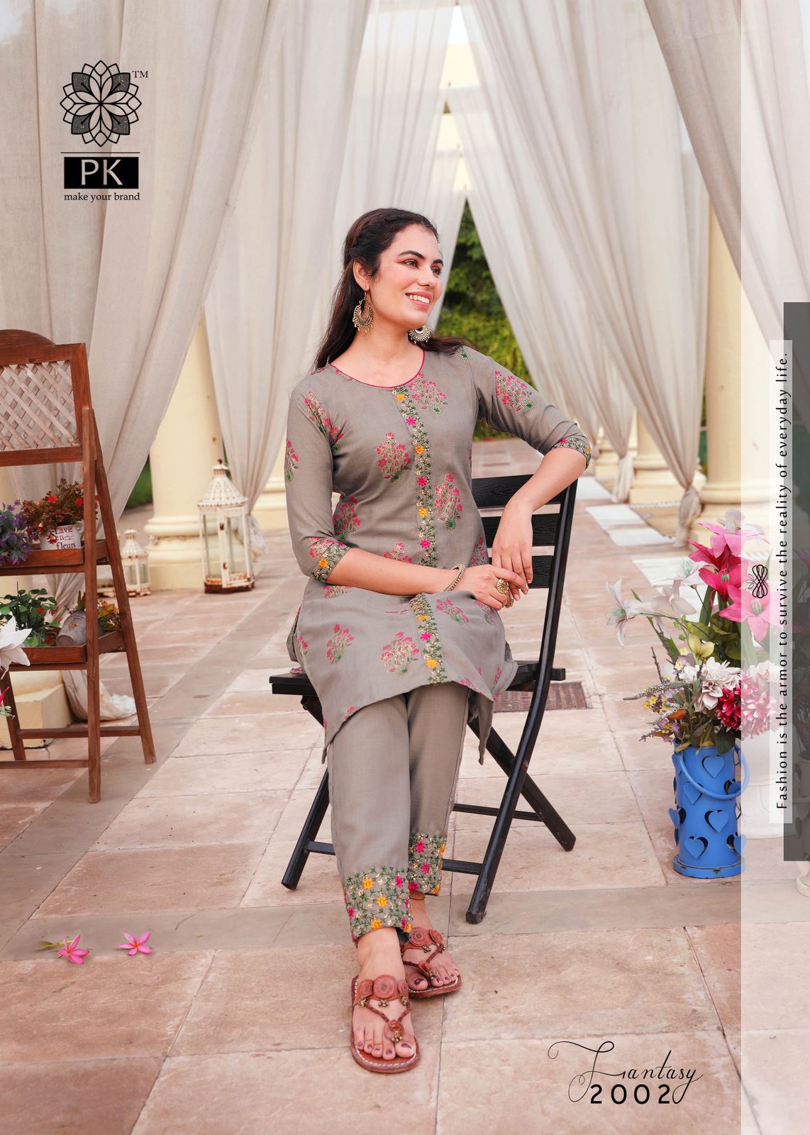 Pk Fantasy Vol  2 Fancy Cotton Embroidery Kurti With Pant Catalog