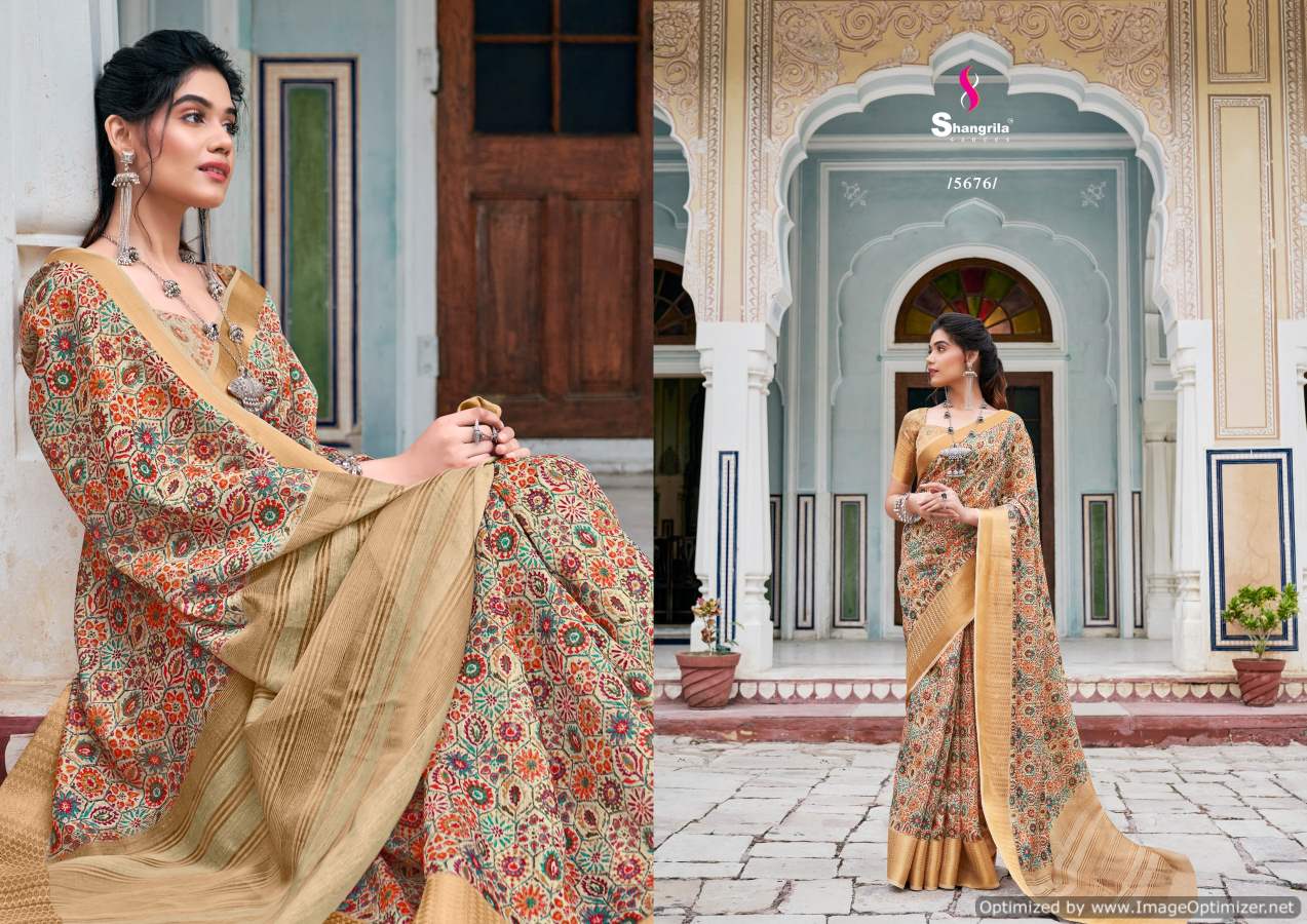 Shangrila Niharika Digital  Vol 2 Fancy Wear Linen Saree Catalog