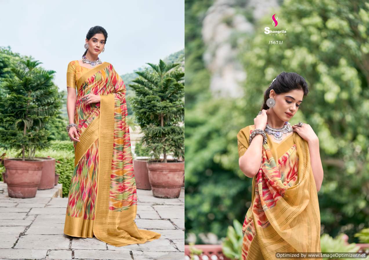 Shangrila Niharika Digital  Vol 2 Fancy Wear Linen Saree Catalog