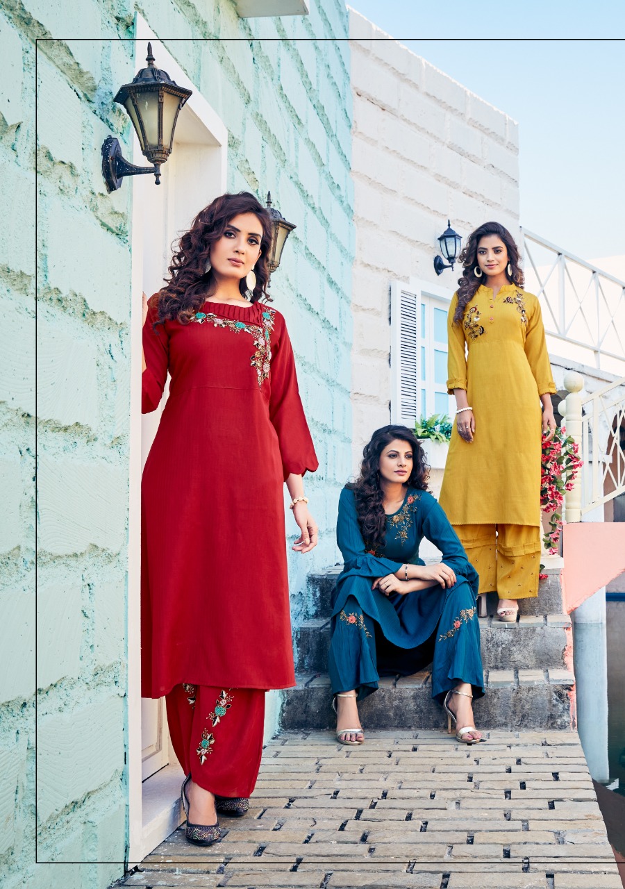 Parra Studio Angelina Vol 1 Casual Wear Lilan Viscose  Kurti With Bottom  Catalog