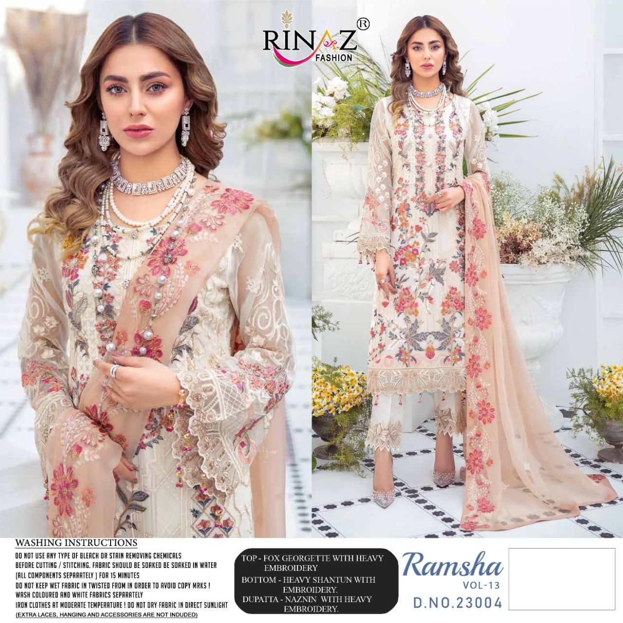 Rinaz Ramsha Vol 13 Georgette Wear Pakistani Salwar Kameez Catalog