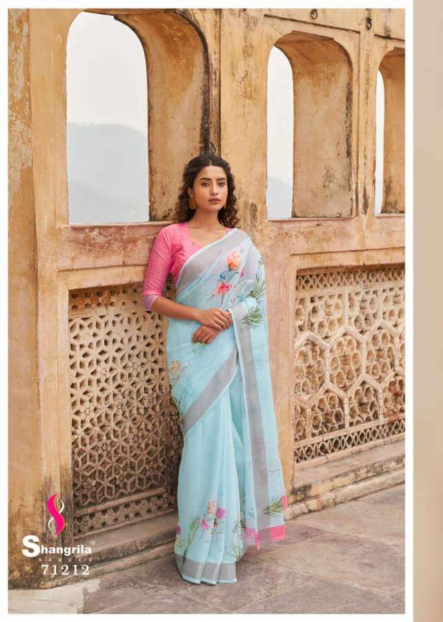 Shangrila Raaga Linen  Vol 7 Fancy Wear Linen Saree Catalog