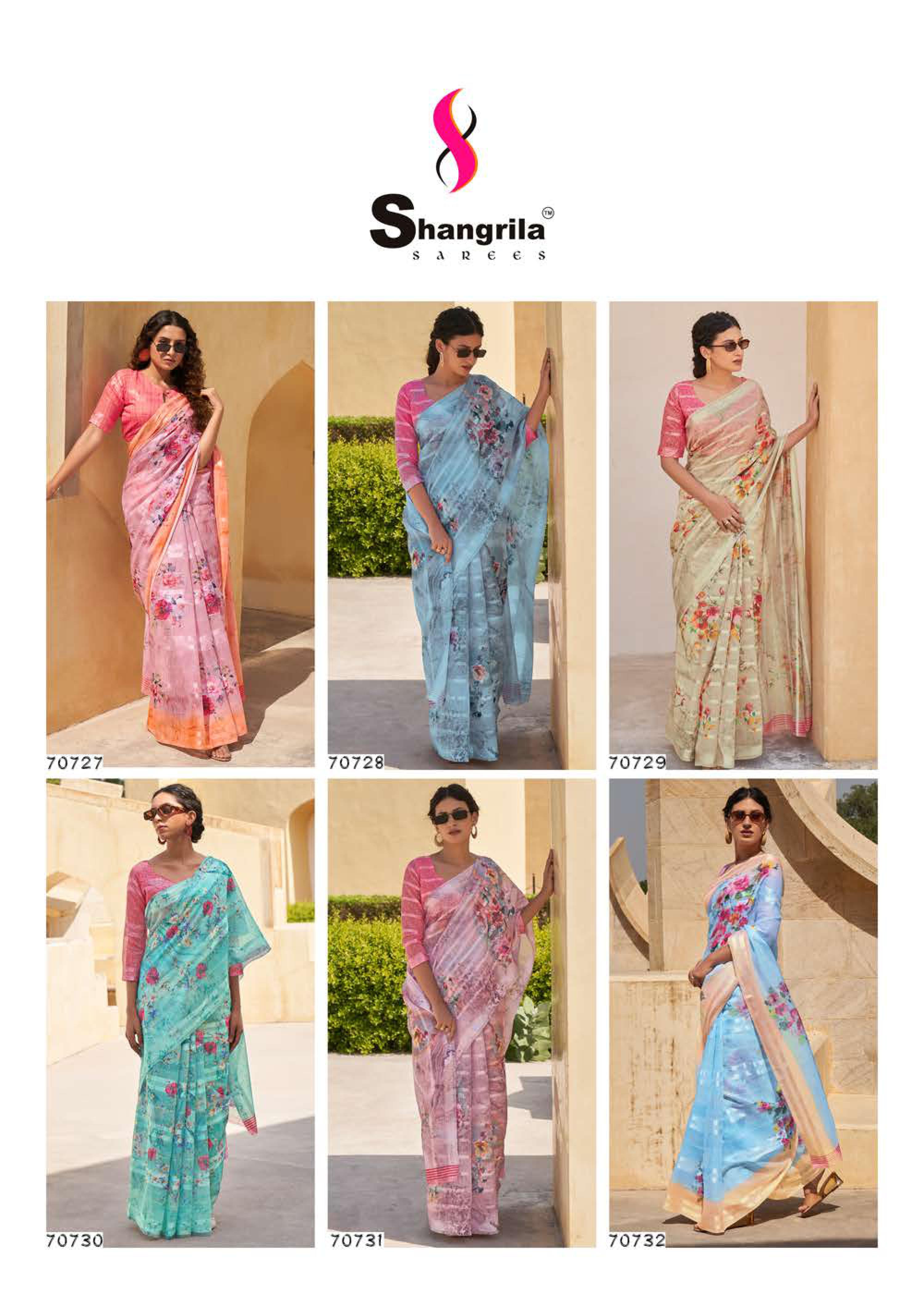 Shangrila Santorini Vol  3 Designer Linen Digital Printed Saree Catalog