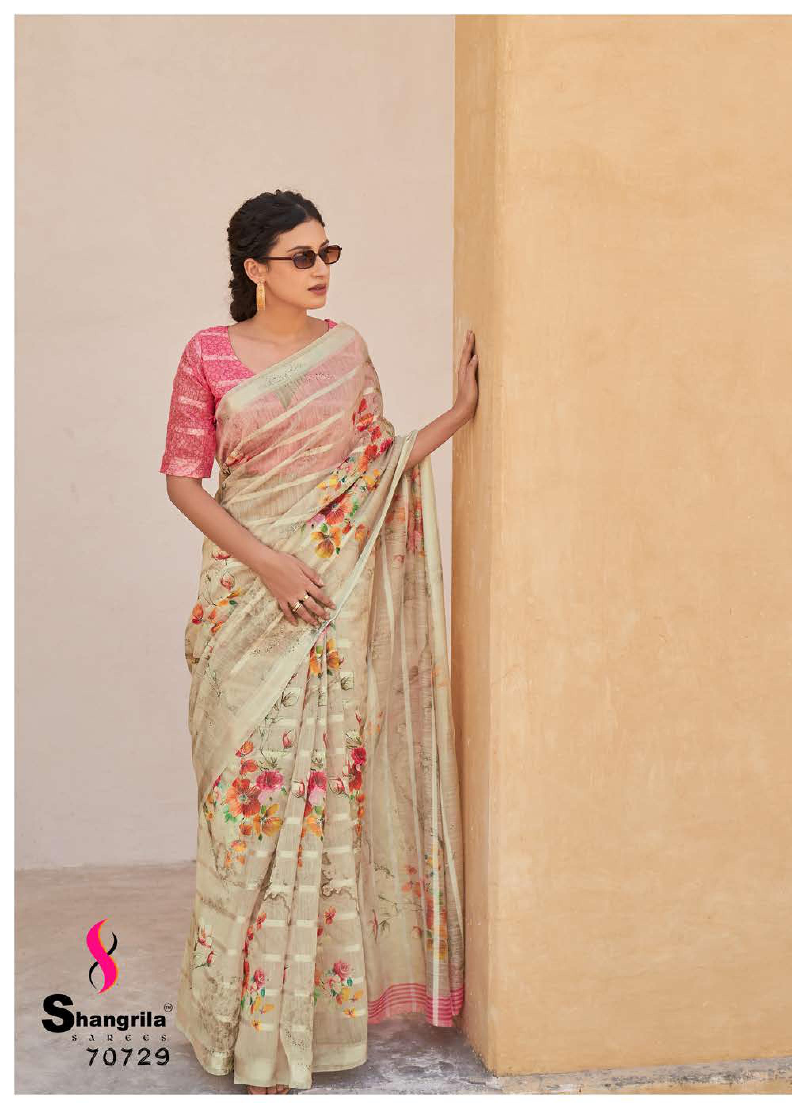 Shangrila Santorini Vol  3 Designer Linen Digital Printed Saree Catalog