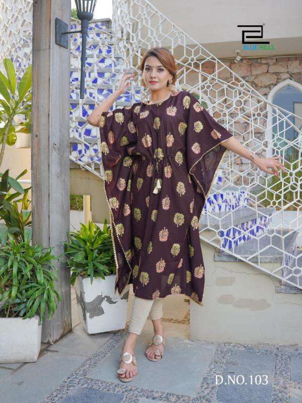 Trendy New Stylish Western Wear Rayon Chevron Design Kaftan for Women's  Ethnic Wear Party Wear Dress