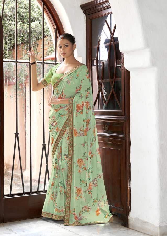 Shangrila Kaalini Fancy Wear Georgette Saree Catalog