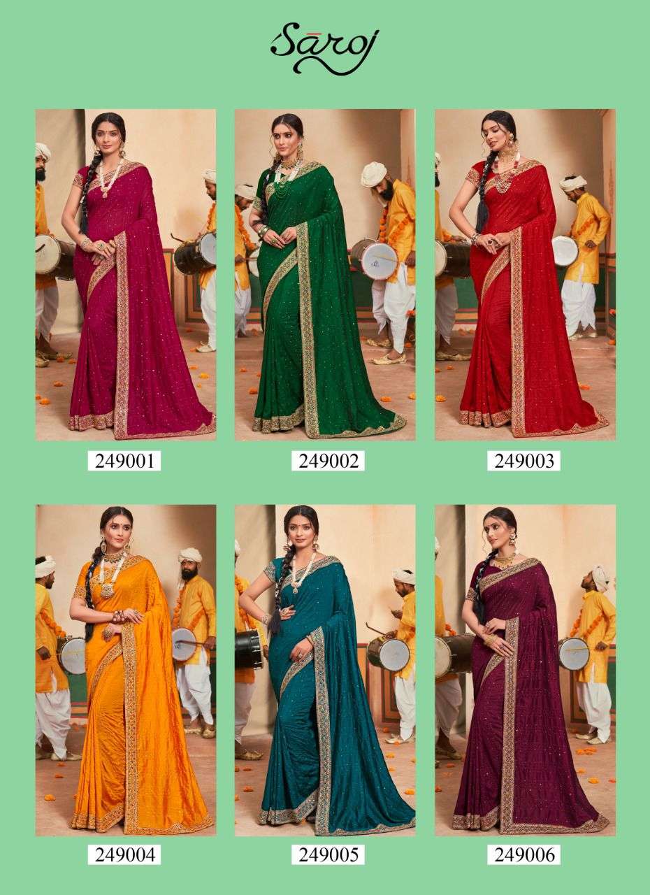 Saroj Innayat Festive Wear Designer Vichitra Silk Saree Catalog 