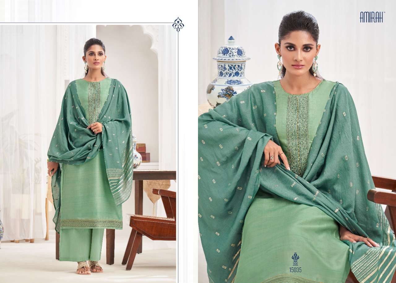 Amirah Arya Catalog Heavy Party Wear Tusser Silk Dress Materials