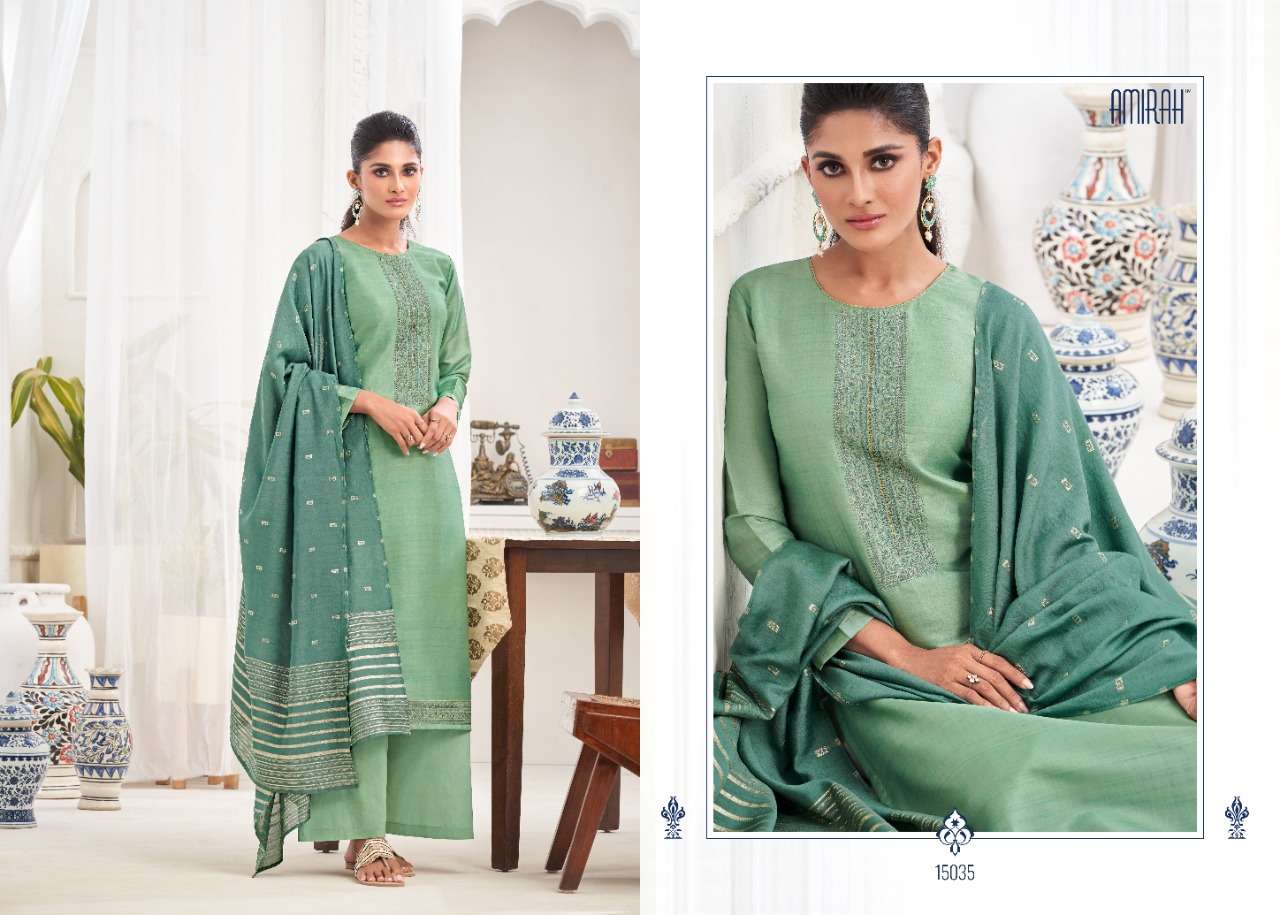 Amirah Arya Catalog Heavy Party Wear Tusser Silk Dress Materials