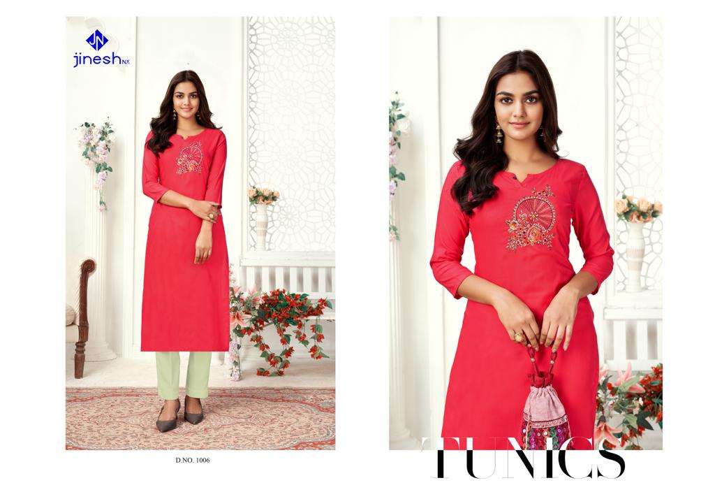 Jinesh Nx Zarina Catalog Casual Wear Embroidery Kurtis