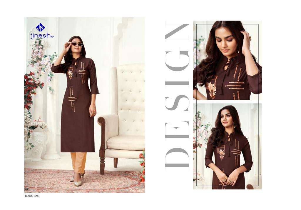 Jinesh Nx Zarina Catalog Casual Wear Embroidery Kurtis