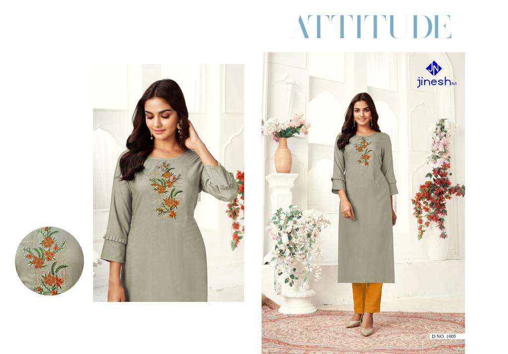 Jinesh Nx Zarina Catalog Casual Wear Embroidery Kurtis