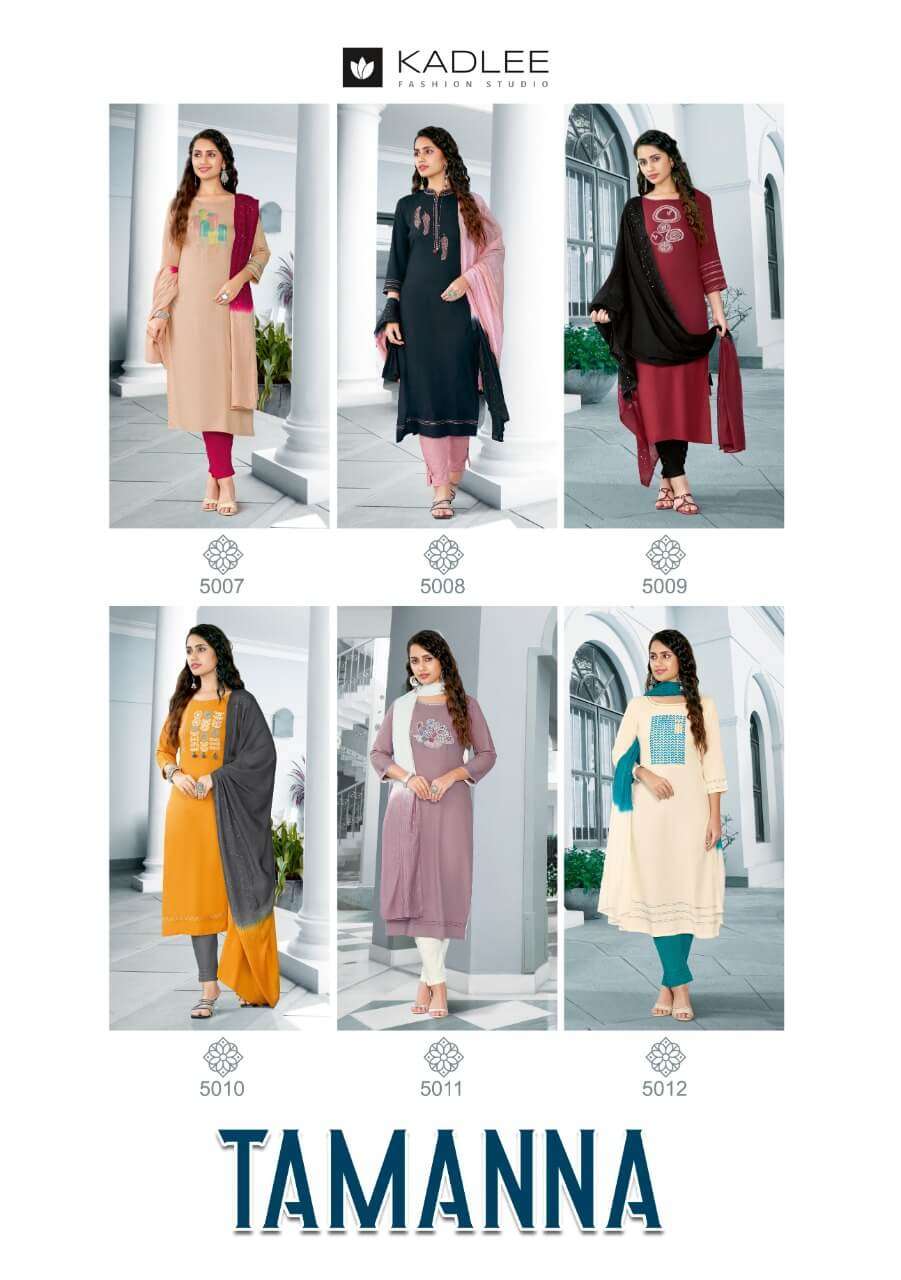 Kadlee Tamanna catalog   Heavy Rayon Ready Made kurti bottom with duptta catalog  