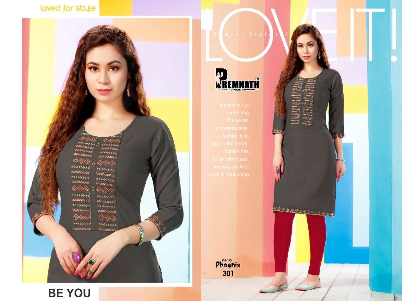 Premnath Phoenix Vol 3 Catalog Casual Wear Embroidery Kurtis