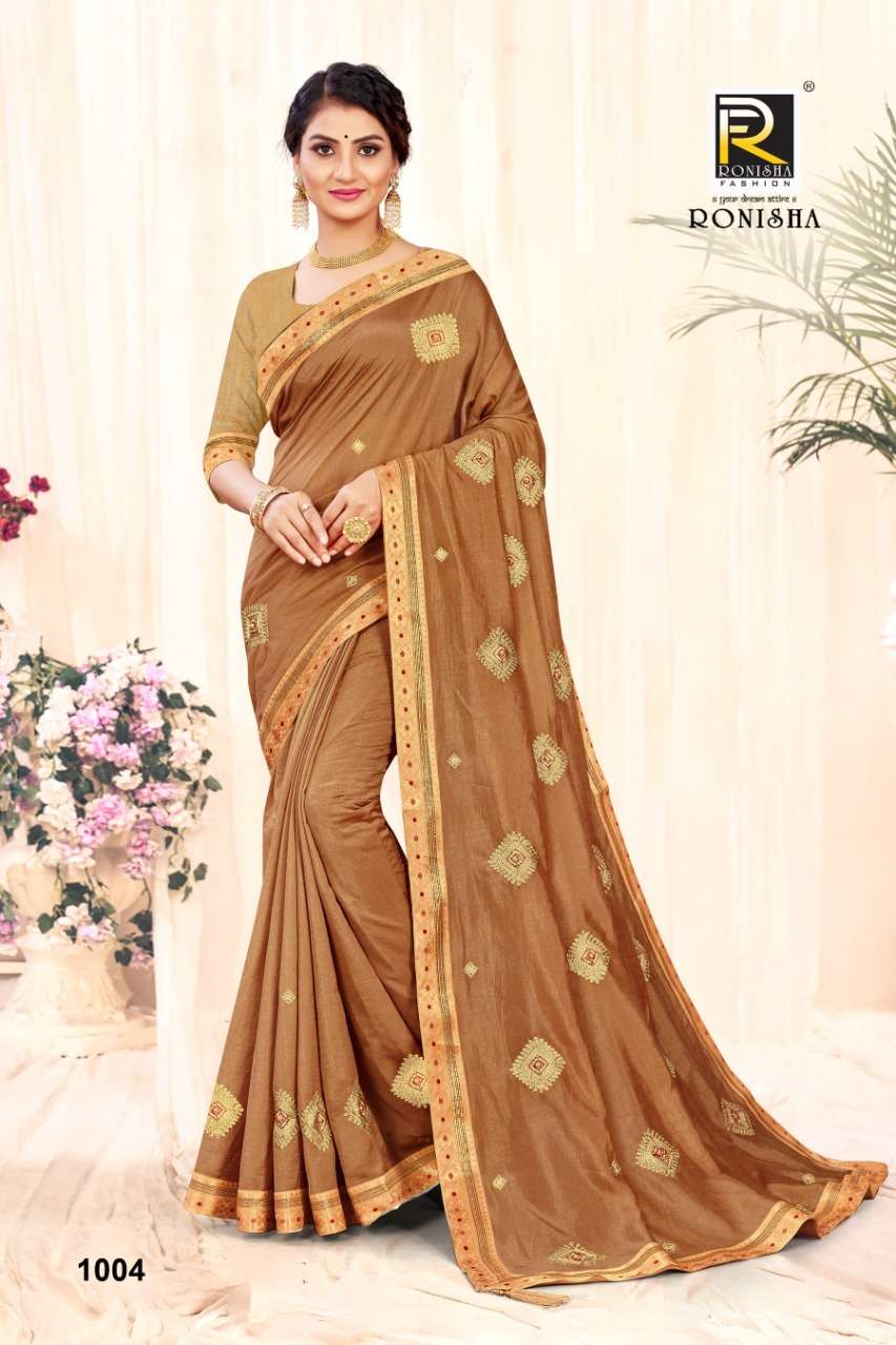 Ronisha Anarkali Catalog Vichitra Silk Fancy Wear Sarees