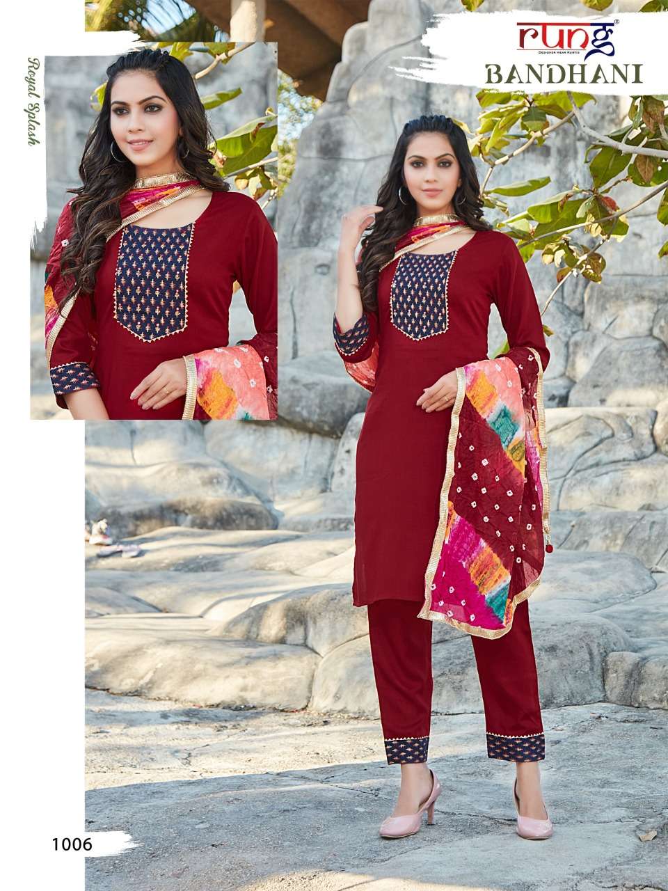 Rung Bandhani Catalog Regular Wear Readymade Top Pent With Dupatta