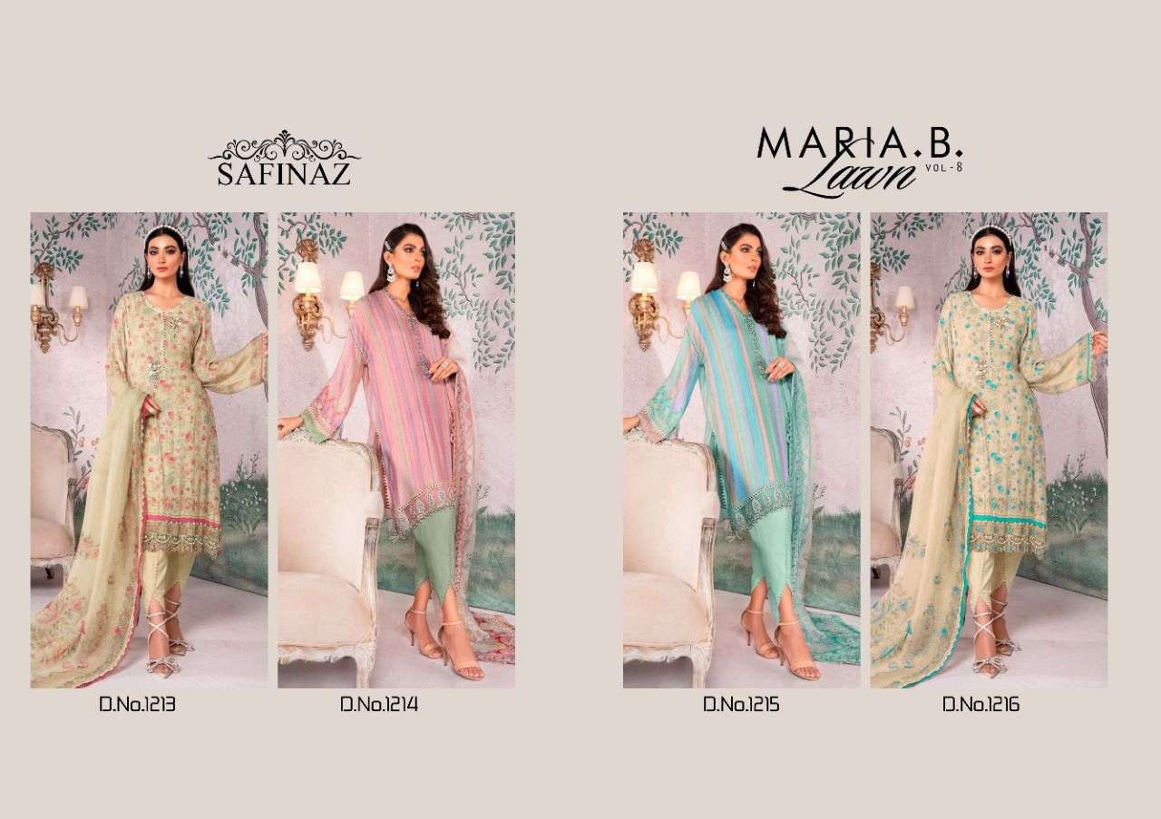 Safinaz Maria B vol 8 catalog Lawn Cotton Embroidery Pakistani Salwar suits 