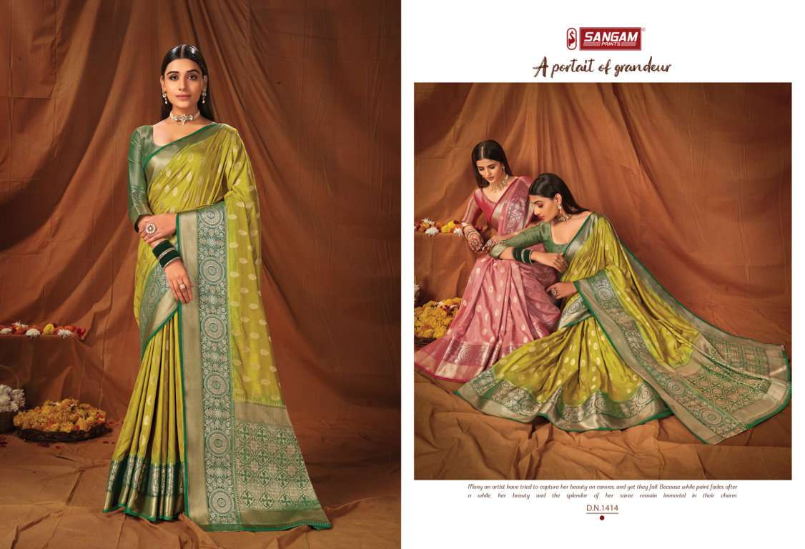 Sangam Naveli Silk Catalog Festive Wear Handloom Silk Sarees 