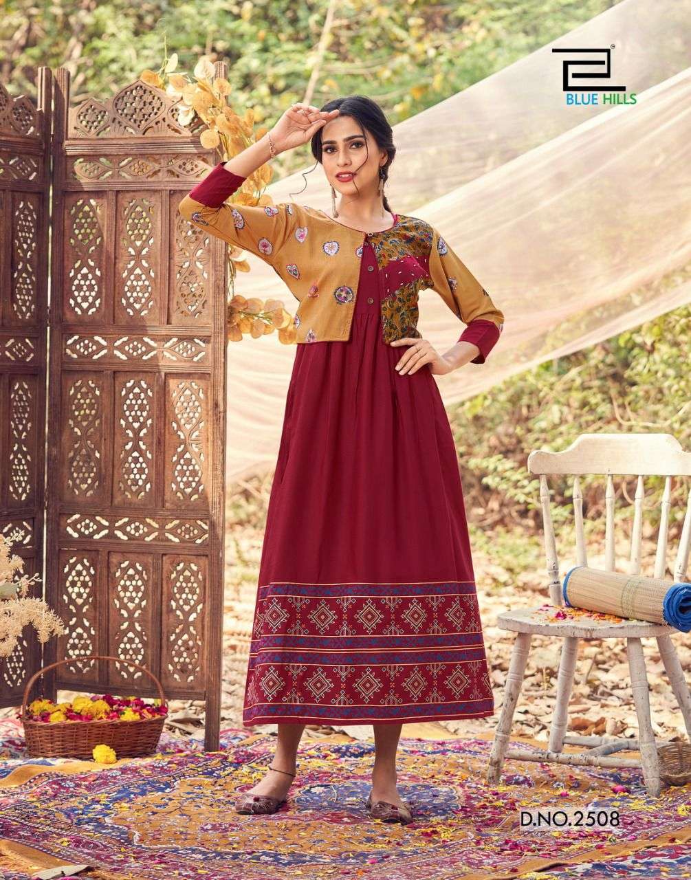 Buy CLOTERI Anarkali Kurti with Jacket for Women Mirror and Hand Work-XL  Online at Best Prices in India - JioMart.